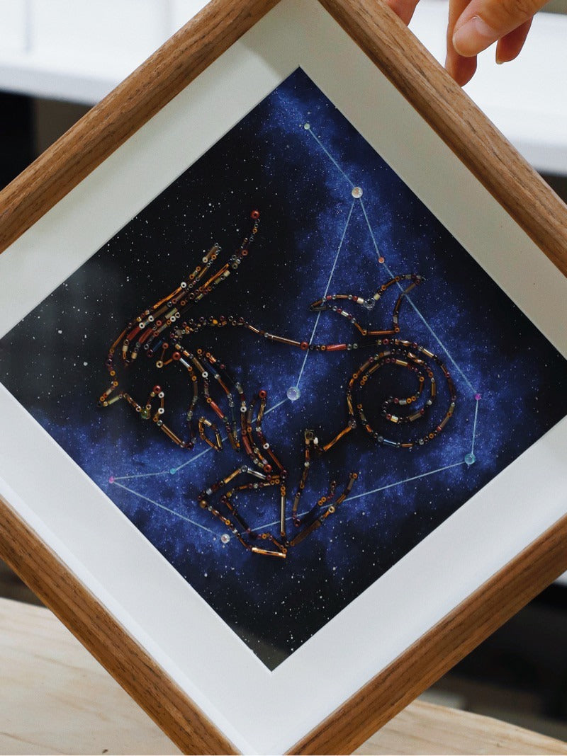 Material package for twelve zodiac signs decorative paintings made of minerals