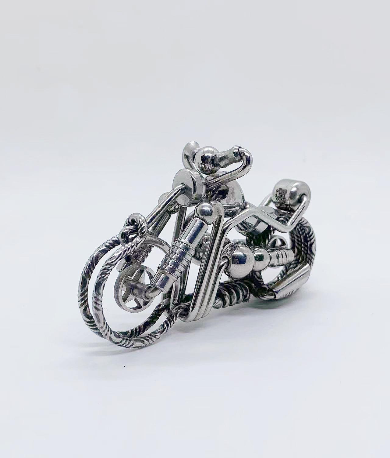 Handmade stainless steel wire for motorcycle keychain