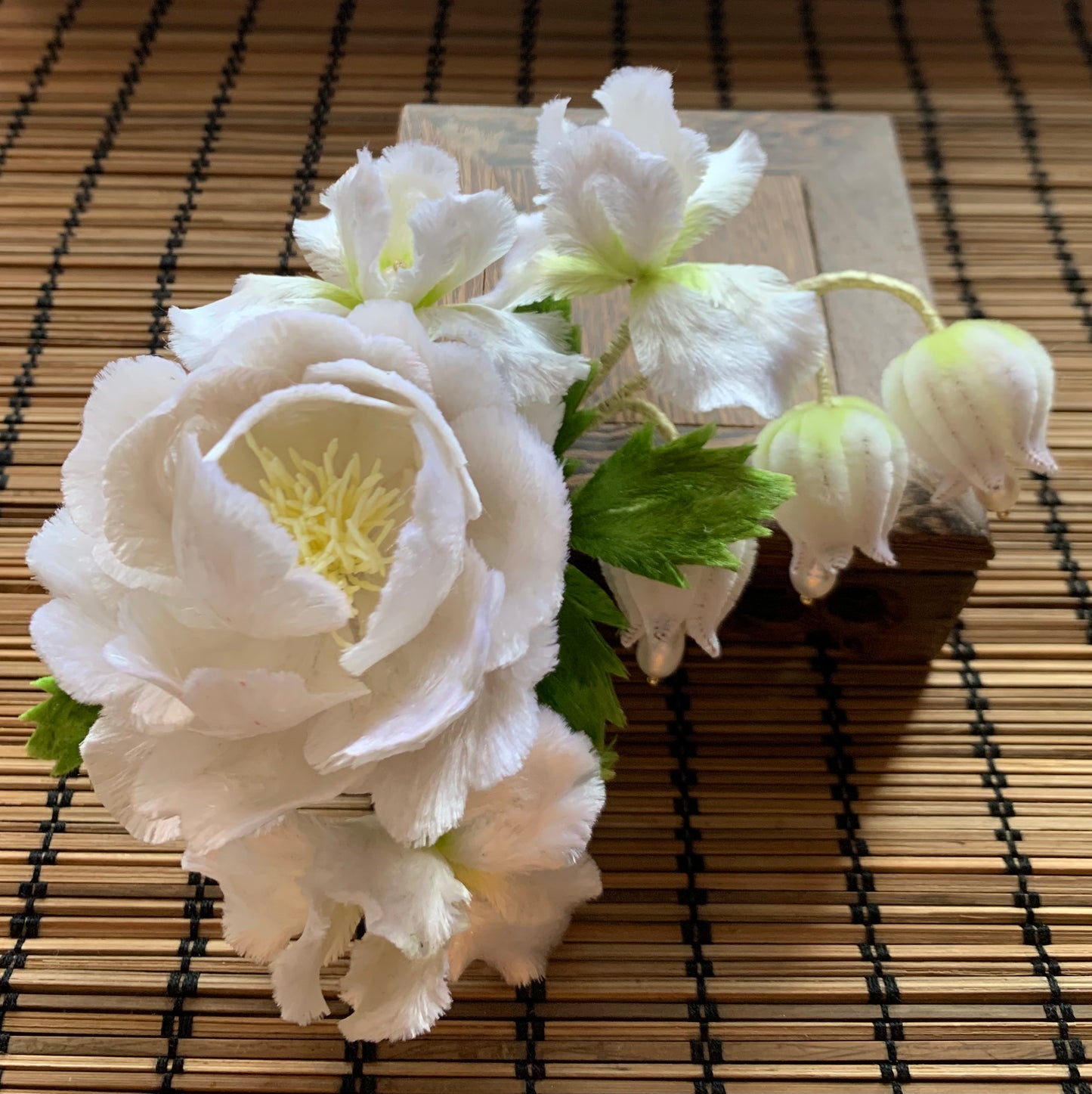 White Peony Wrist corsages for your wedding or Graduation Ball