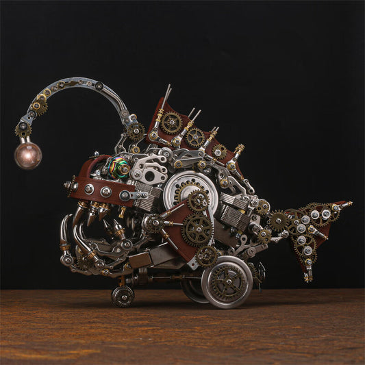 Lantern Fish Steampunk Mechanical Ornaments Metal Assembly TOY