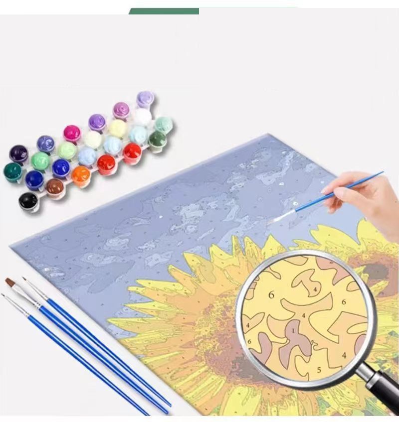 Cute Cat Digital Oil Painting DIY Handmade Colored Acrylic Decorative Painting Material Pack