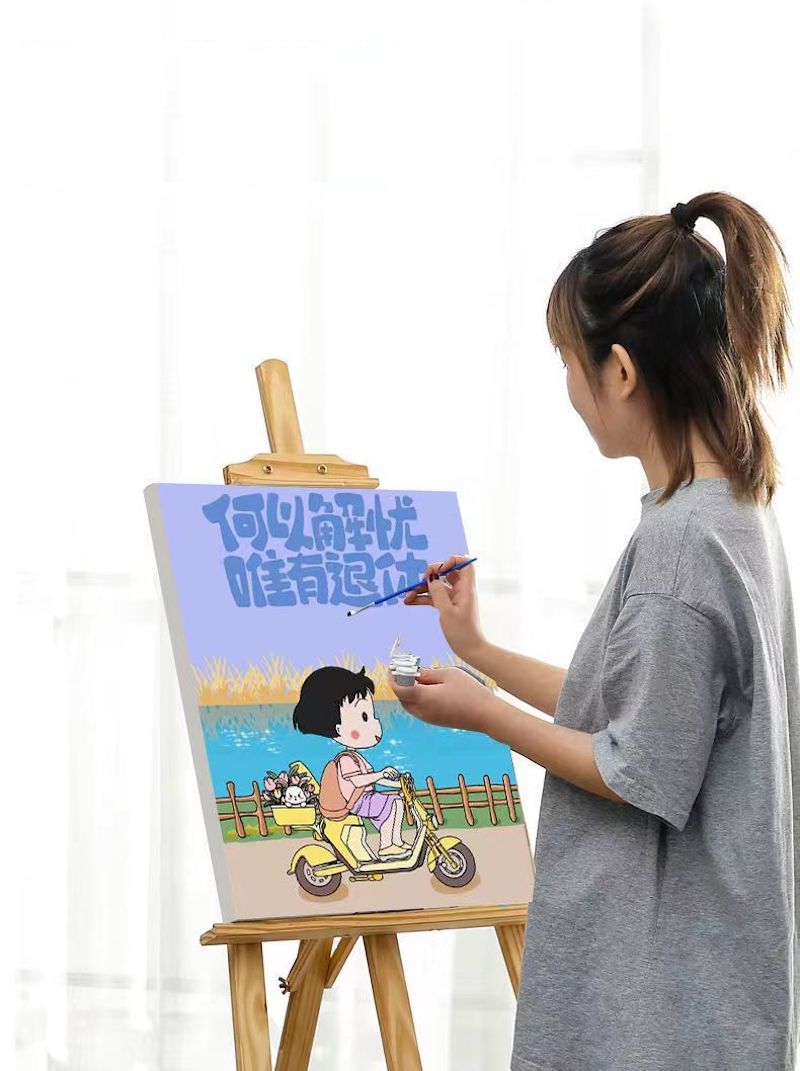 Cute Cat Digital Oil Painting DIY Handmade Colored Acrylic Decorative Painting Material Pack