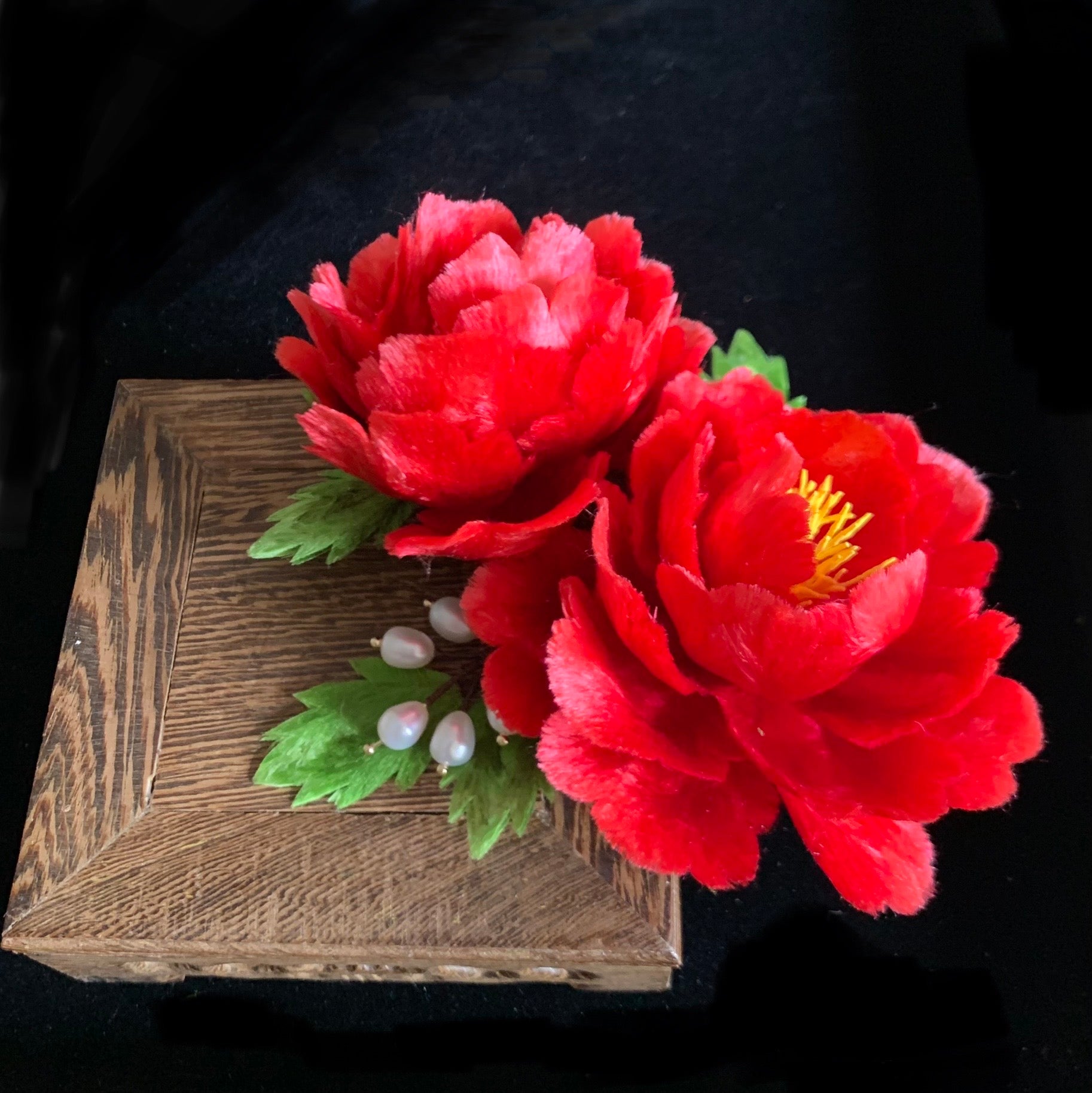 Handmade Velvet Flower Peony Wrist corsages for your wedding or  Graduation Ball