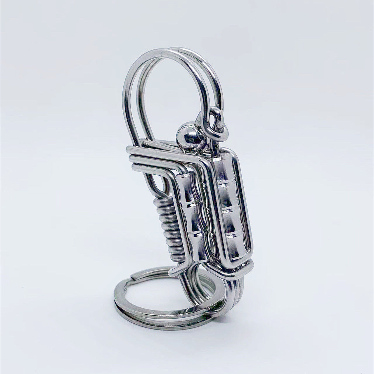 Knot High Bamboo Knot Keychain Handmade with Three Steel Wires