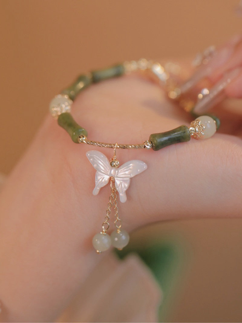 Chinese style bamboo knot butterfly bracelet