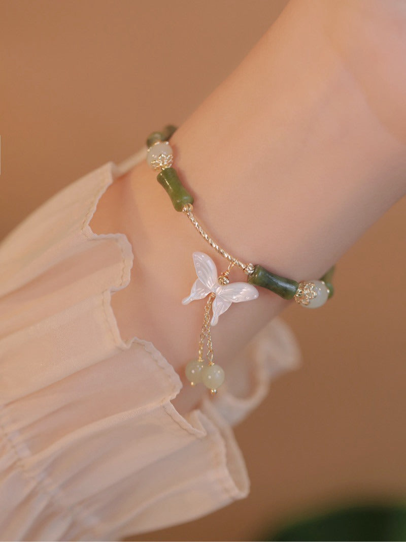 Chinese style bamboo knot butterfly bracelet