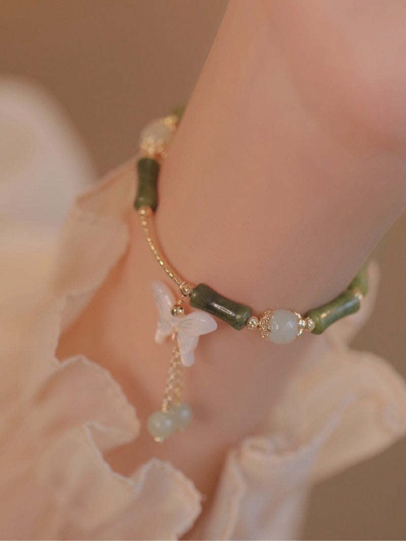 Chinese style bamboo knot butterfly bracelet
