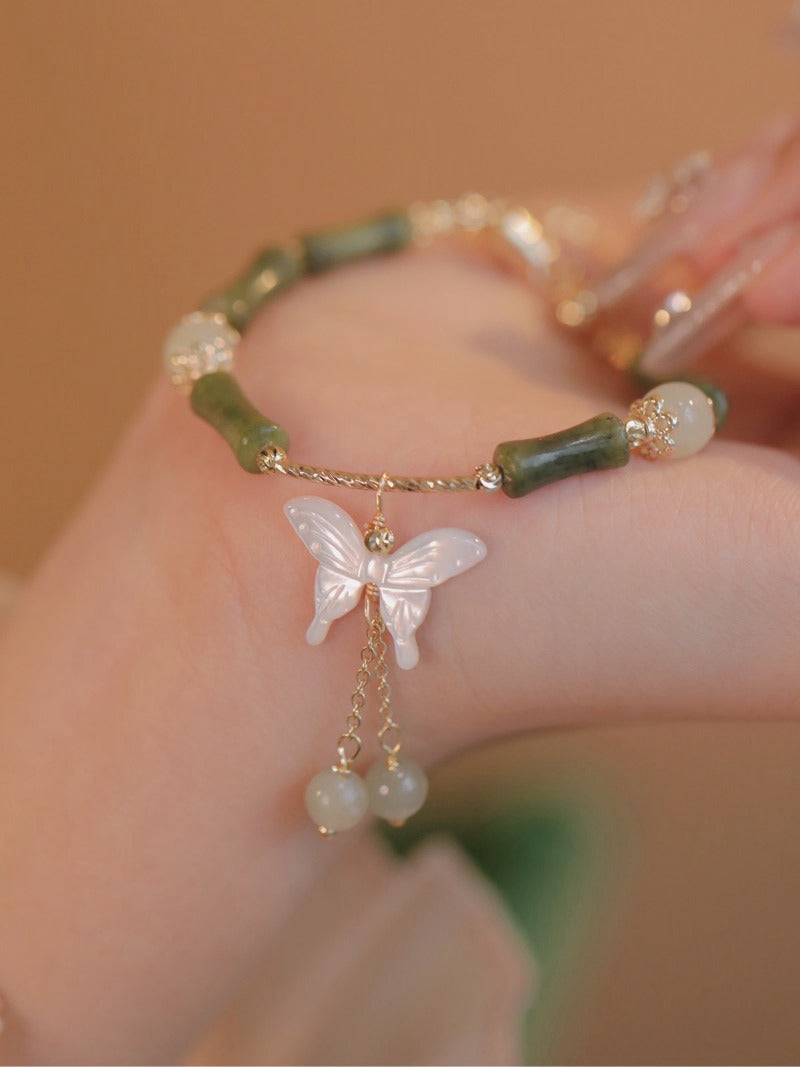 Chinese style bamboo knot butterfly bracelet