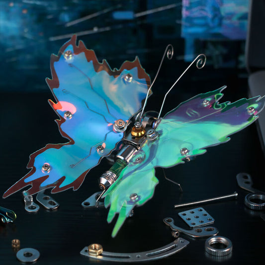 Blue Flame Butterfly Metal Assembly TOY