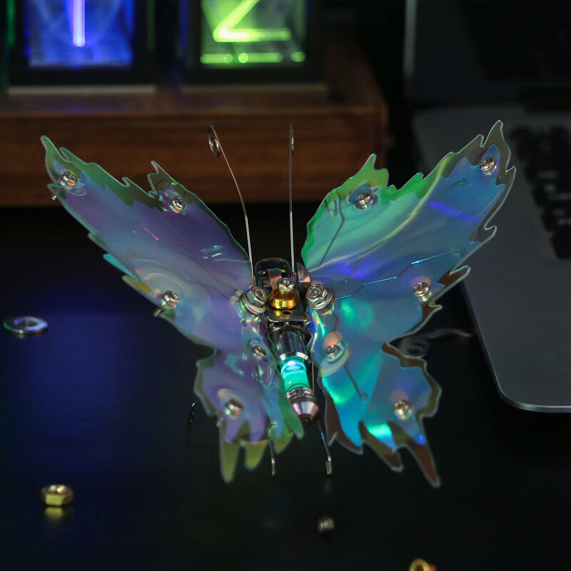 Blue Flame Butterfly Metal Assembly TOY